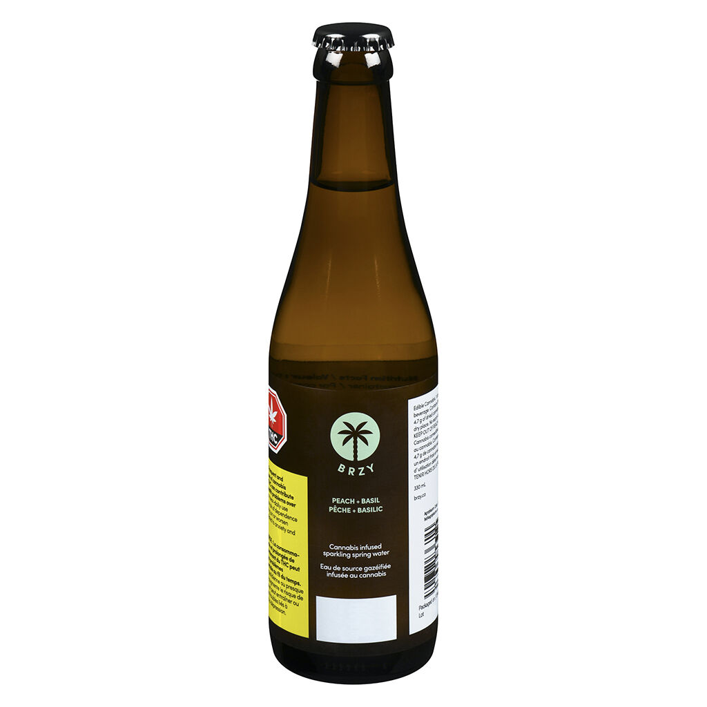 BRZY - Peach Basil Sparkling Spring Water - Hybrid - 330ml
