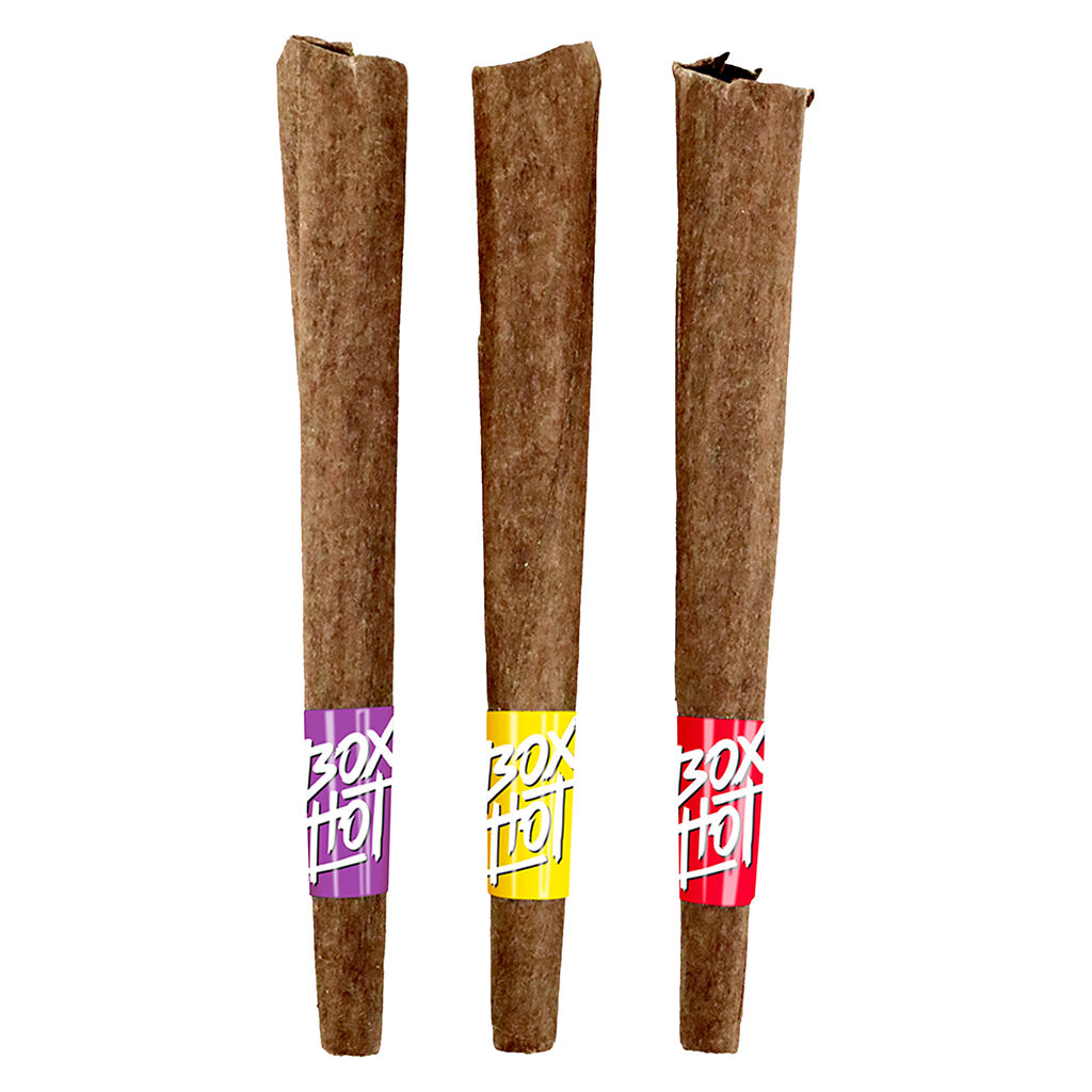 BOXHOT Fatties - Trifecta of Radical Blunt Smoking Power Infused Blunts - BOXHOT Fatties - Trifecta of Exotic Blunt Smoking Power Infused Blunts - Blend - 3x1g