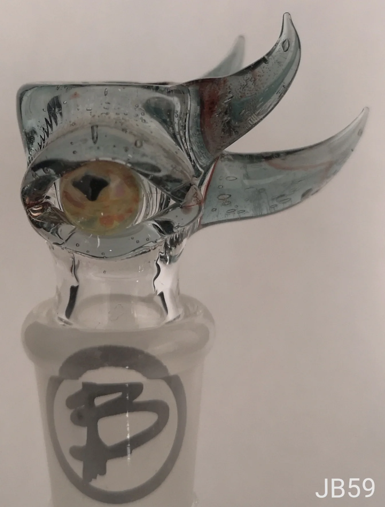 Benwa Glass - 18mm UV Creature's Eye Worked Bowl (4 Hole) JB59