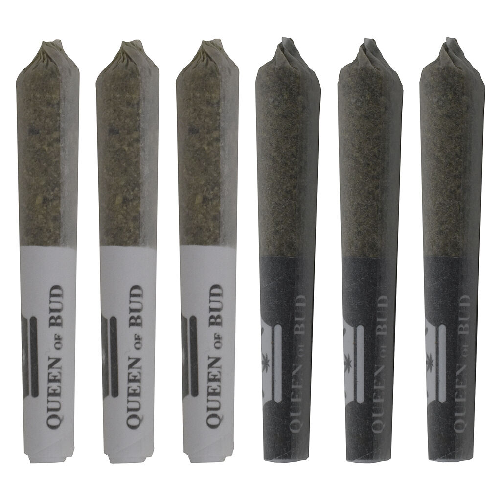 Queen of Bud - Clear Quartz vs Black Obsidian Diamond Infused Pre-Roll - Hybrid - 6x0.25g