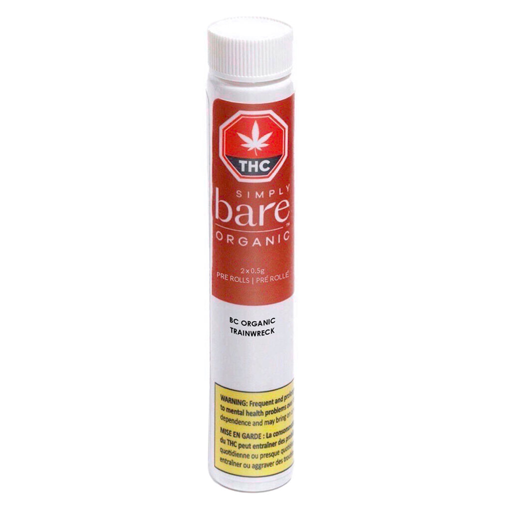 Simply Bare - BC Organic Trainwreck Pre-Rolls - Sativa - 2x0.5g