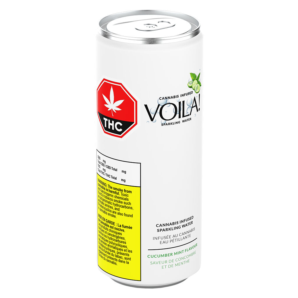 Voila! - Cucumber & Mint Cannabis-Infused Sparkling Water - Hybrid - 355ml