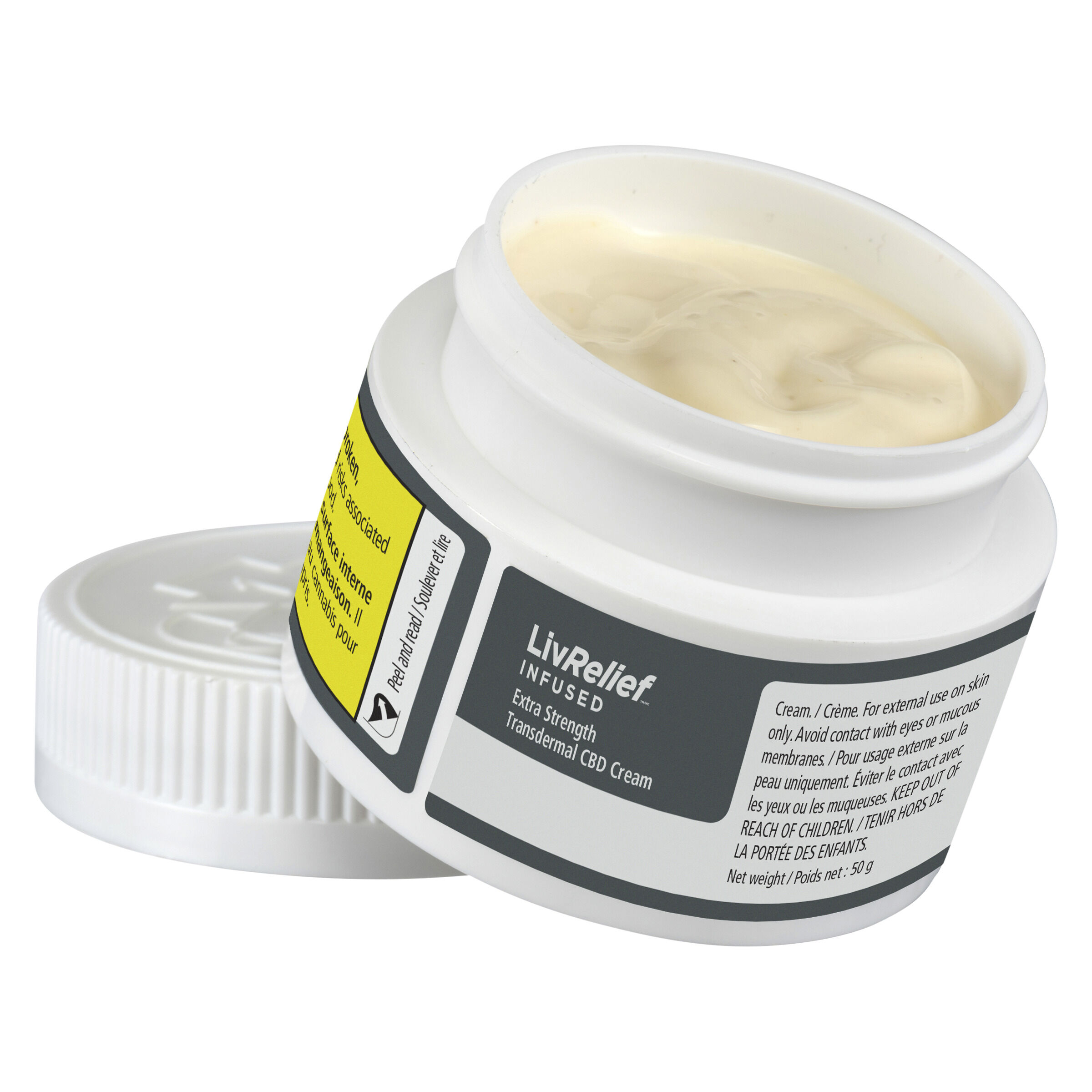 LivRelief Infused - Extra Strength Transdermal CBD Cream - Hybrid - 50g