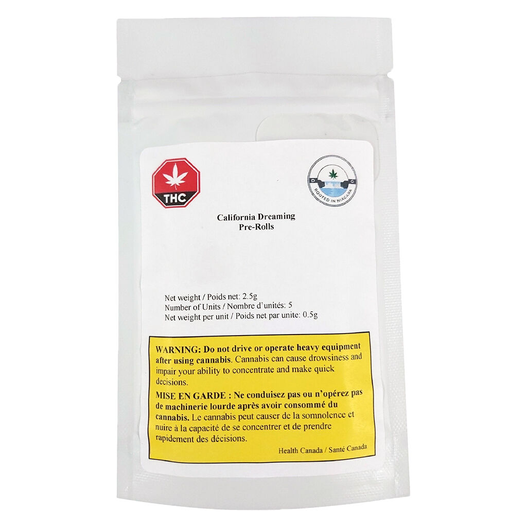 Dykstra Greenhouses - California Dreaming Pre-Roll Indica - 5x0.5g