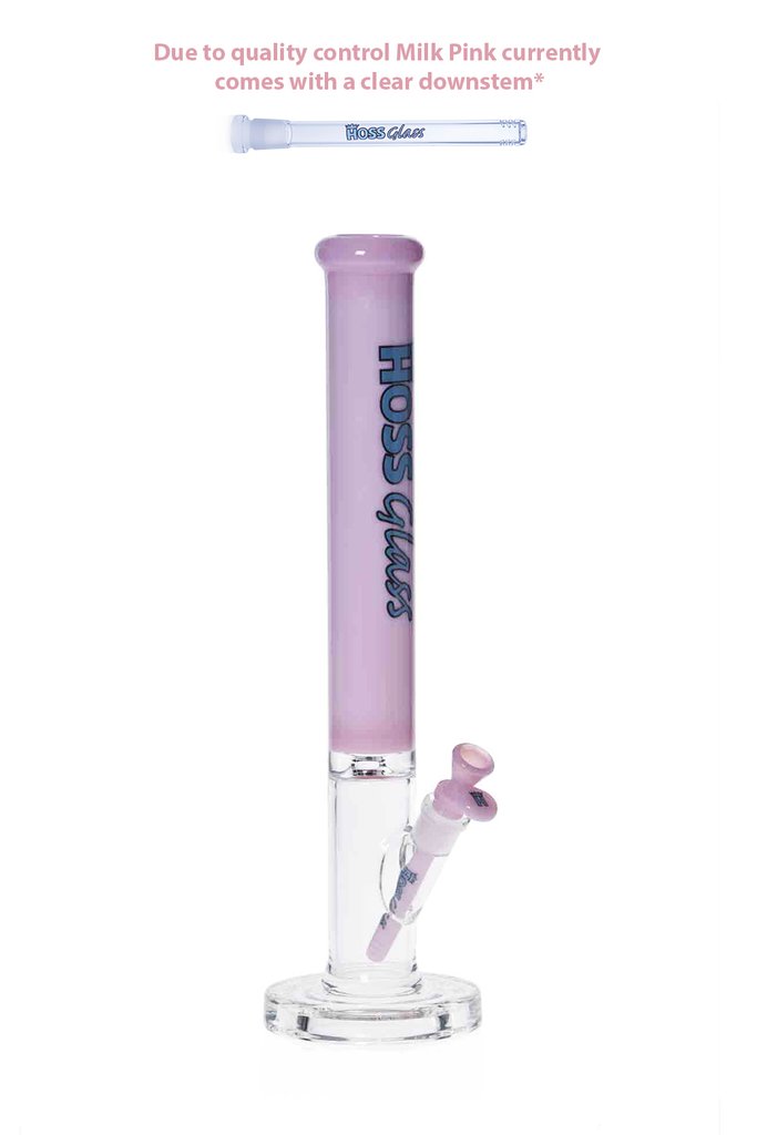 Hoss Glass - H166 Straight Tube with Colored Top (18") - Pink