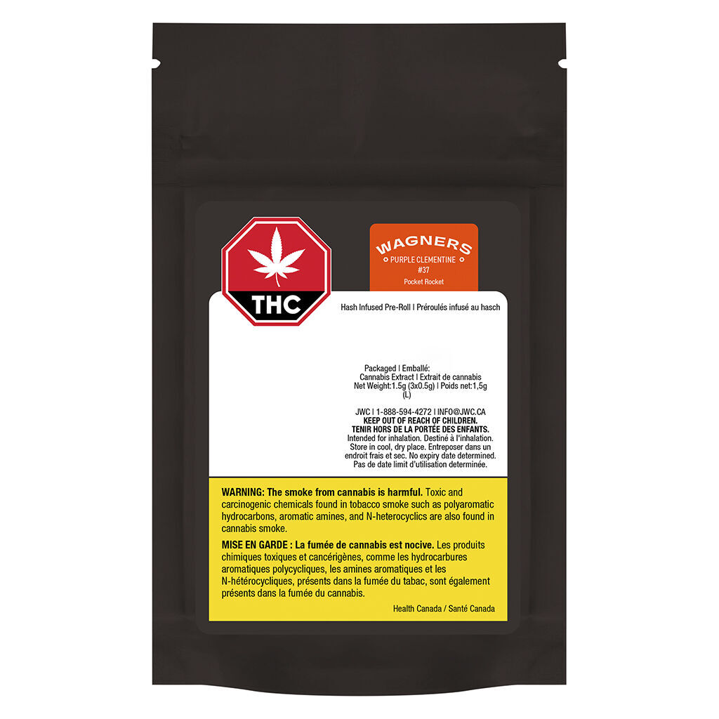 Wagners - Purple Clementine #37 Pocket Rocket Infused Pre-Roll - Sativa - 3x0.5g