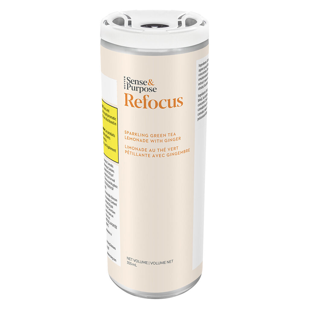 Sense & Purpose - Refocus: Sparkling Green Tea Lemonade with Ginger - Hybrid - 355ml