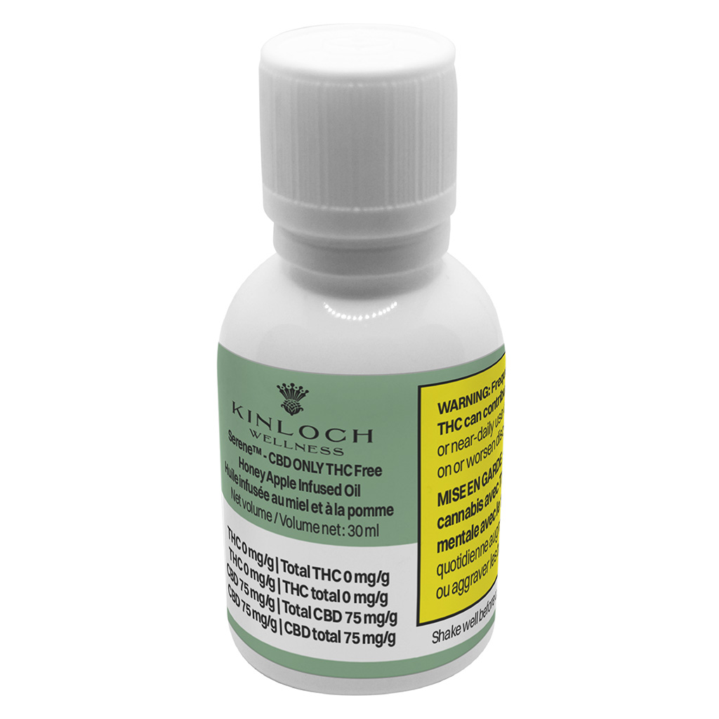 Kinloch Wellness - Serene™ - CBD Only THC Free Honey Apple Infused Oil - Indica - 30ml