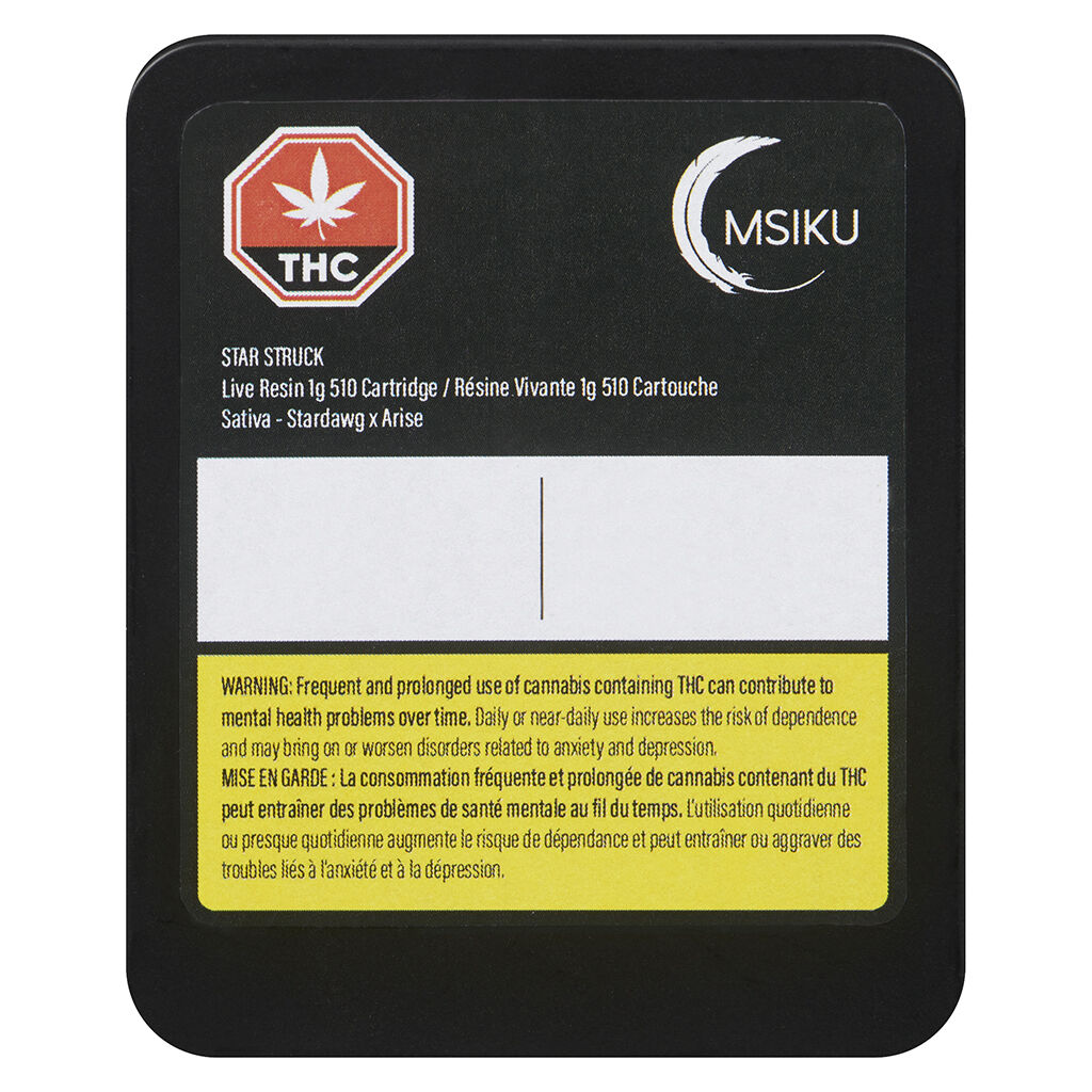 MSIKU - Star Struck Live Resin 510 Thread Cartridge - Sativa - 1g