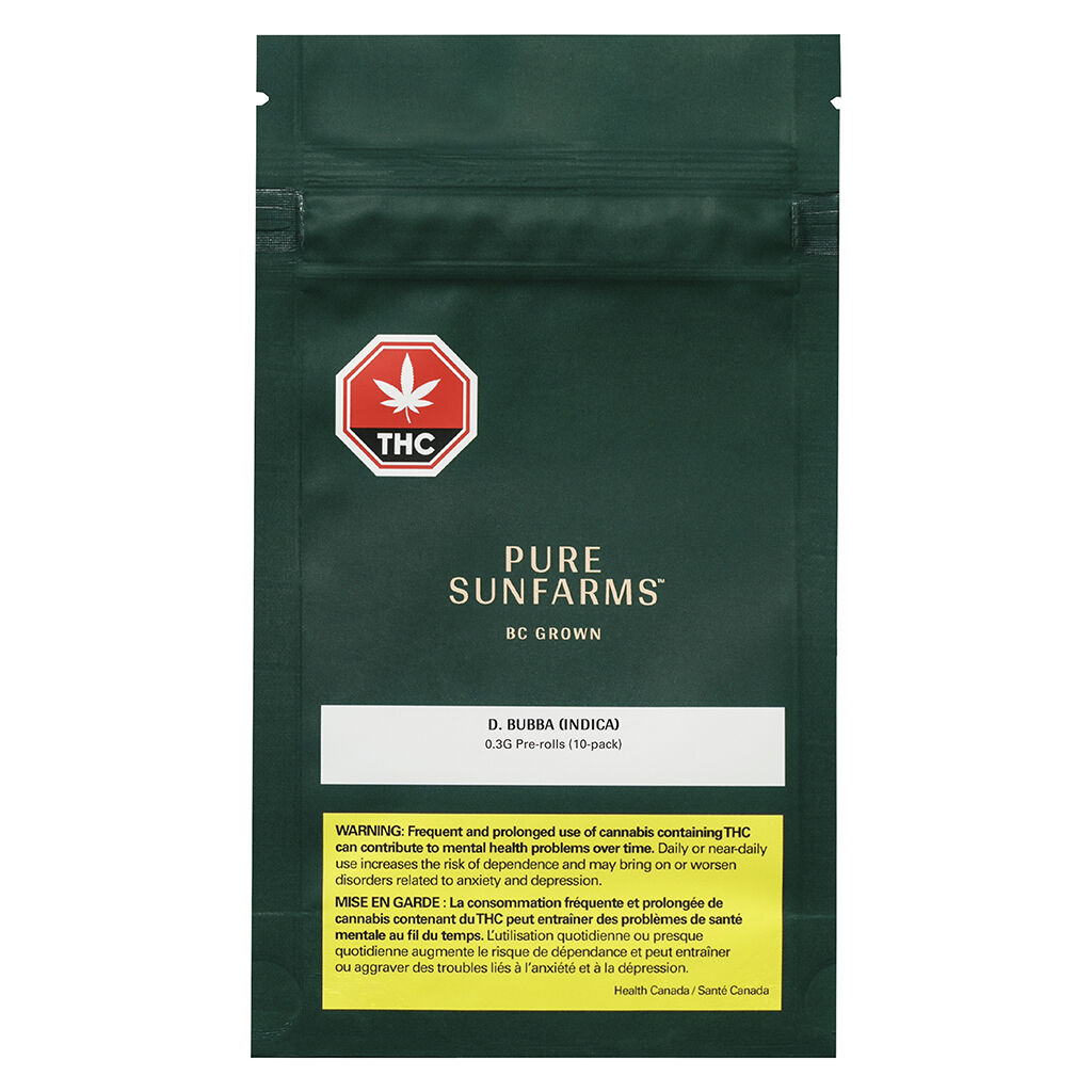 Pure Sunfarms - D. Bubba Pre-Roll Indica - 10x0.3g