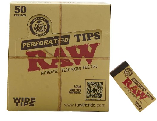 RAW - Natural Unrefined WIDE Tips - 50/Pack