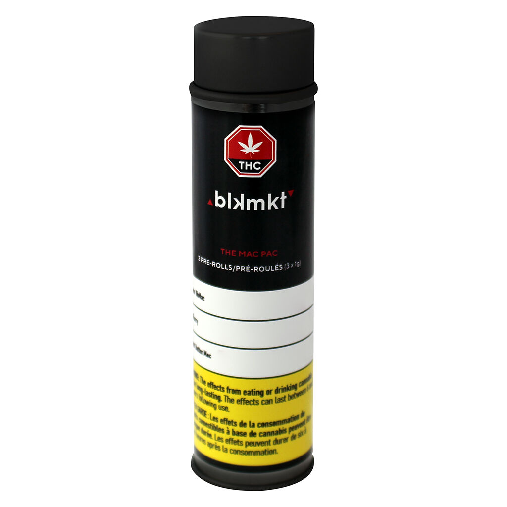 BLK MKT - The Mac Pac Pre-Rolls - Indica - 3x1g