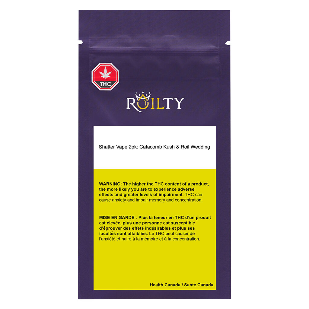 Roilty - Shatter Vape: Catacomb Kush/Roil Wedding 510 Thread Cart - Indica - 2x0.5g