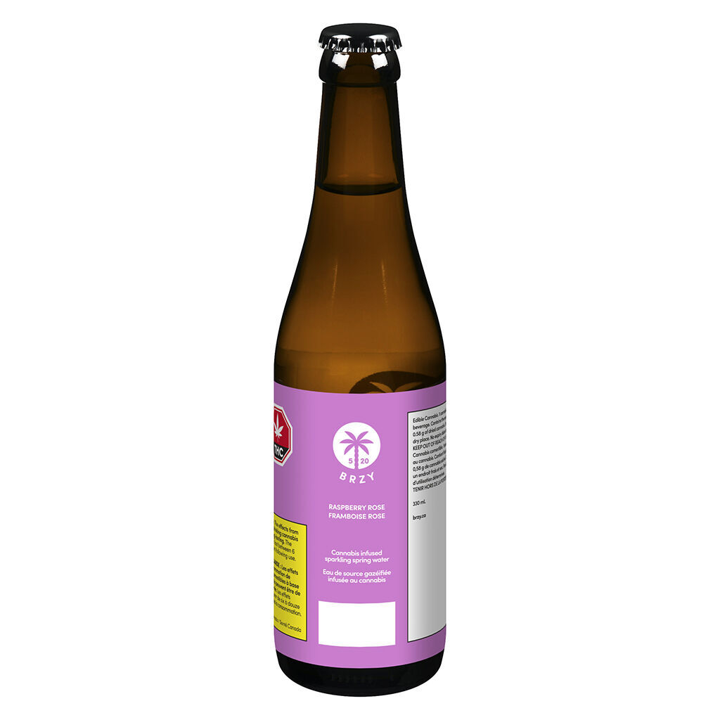 BRZY - Raspberry Rose Cannabis Infused Sparkling Spring Water - Hybrid - 5247 - 330ml