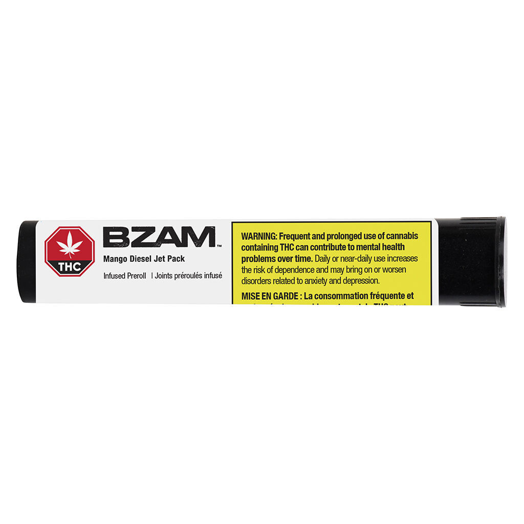 BZAM - Mango Diesel Jet Pack Infused Pre-Roll - Sativa - 0.5g