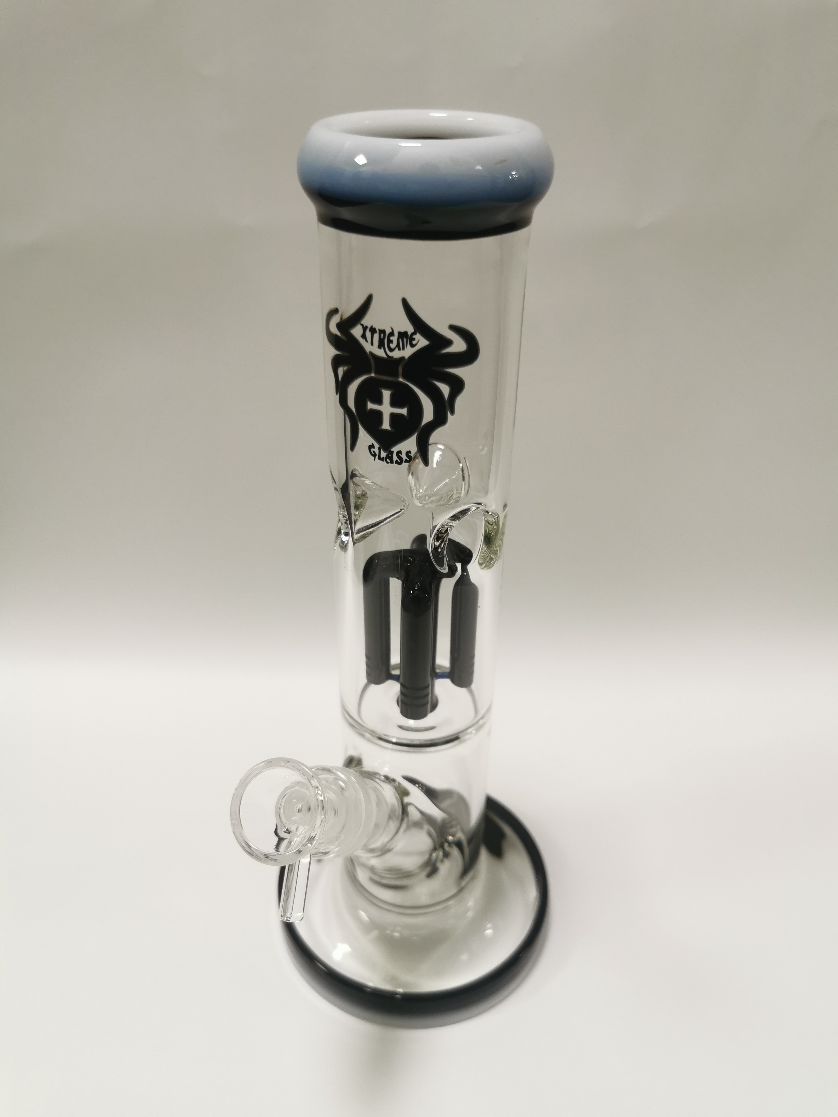 Xtreme Glass Bong - 11inch Clear With Black Percolator