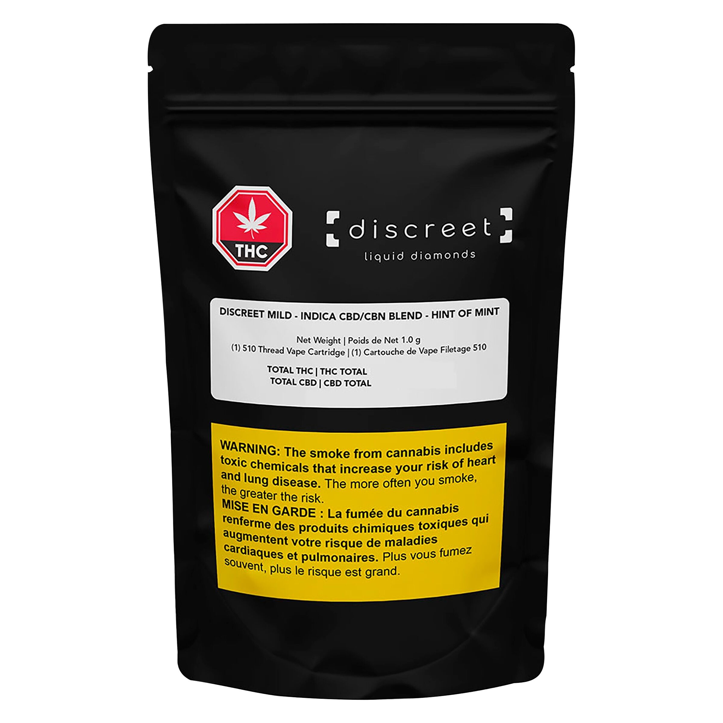 Discreet - Indica CBD/CBN Blend - Hint of Mint - 510 Thread Cartridge - 1g