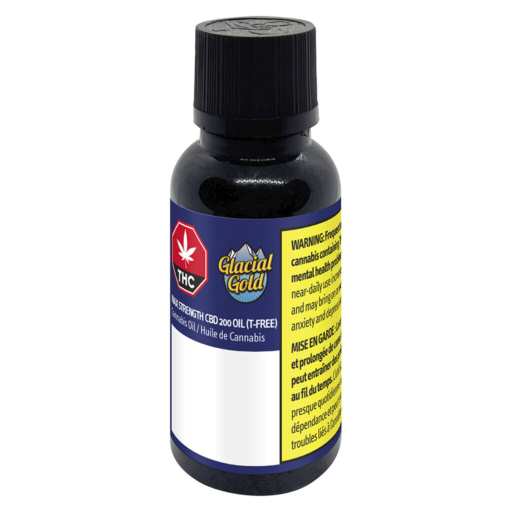 Glacial Gold - Max Strength CBD 200 Drops (T-Free) - Hybrid - 30ml