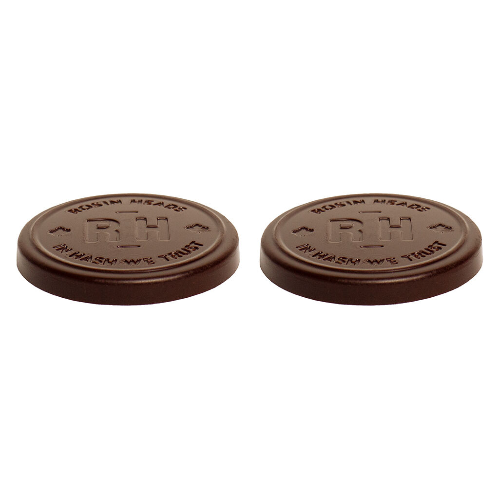 Rosin Heads - Hash Rosin Coins - 40% Origin Milk Chocolate - Hybrid - 2 Pack