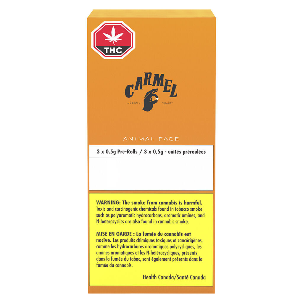 Carmel Cannabis - Animal Face Pre-Roll 3x0.5g - Carmel Cannabis - Animal Face Pre-Roll Sativa - 3x0.5g
