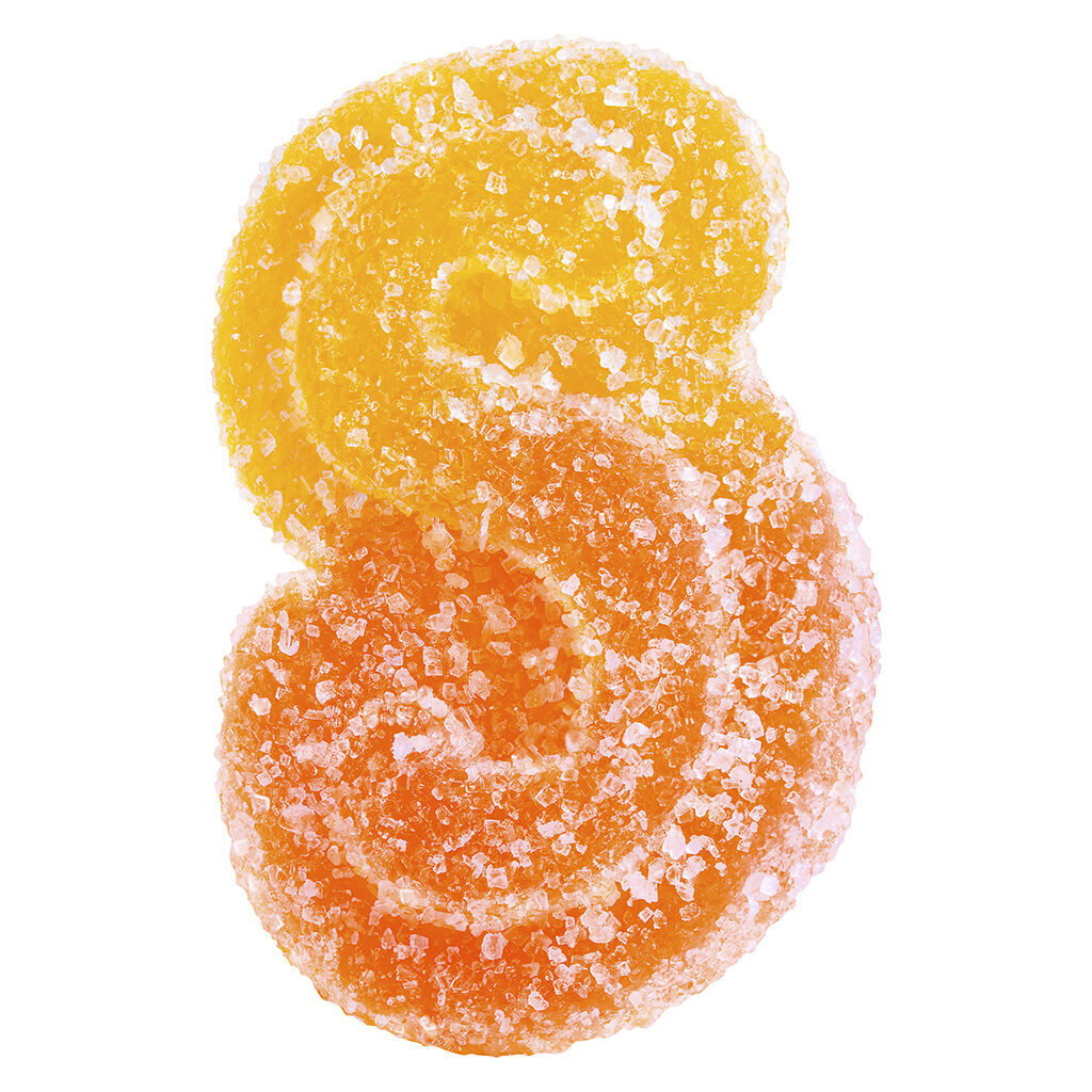 SOURZ by Spinach - 1pk Fully Blasted Peach Orange 1:1 THC CBD Gummy - Hybrid