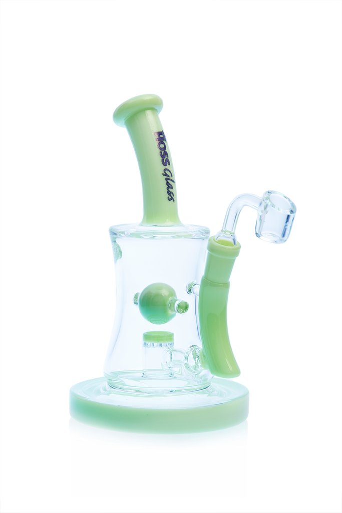 Hoss Glass - H509 Hourglass Marble Rig - Milk Green