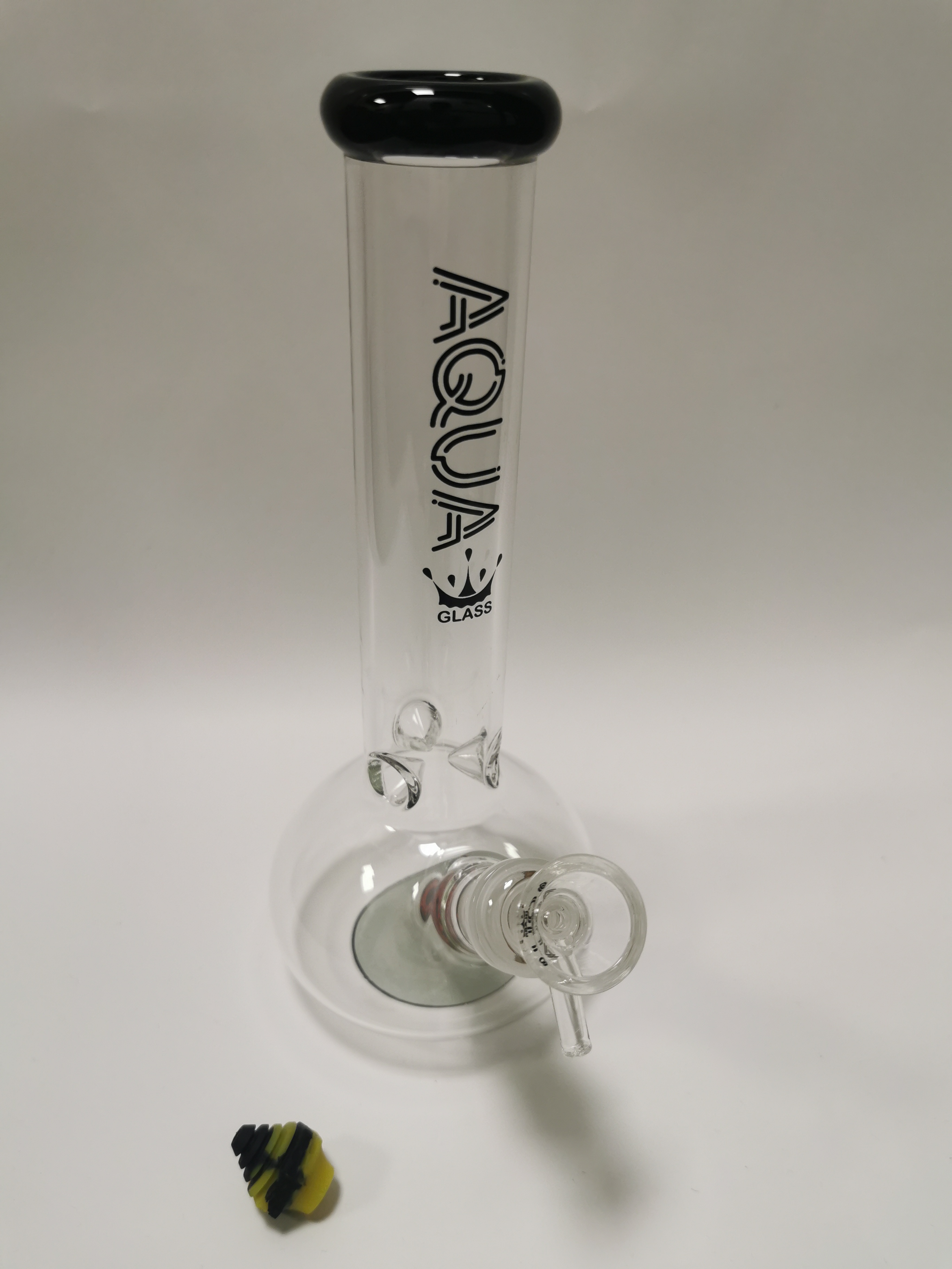 Aqua Bong - 10inch Clear With Dragon Design On Bottom