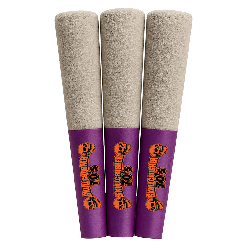 Skullcrusher 70's by RAD - Cherry Watermelon- Quad Diamond Infused Pre-Roll - Sativa - 3x0.45g