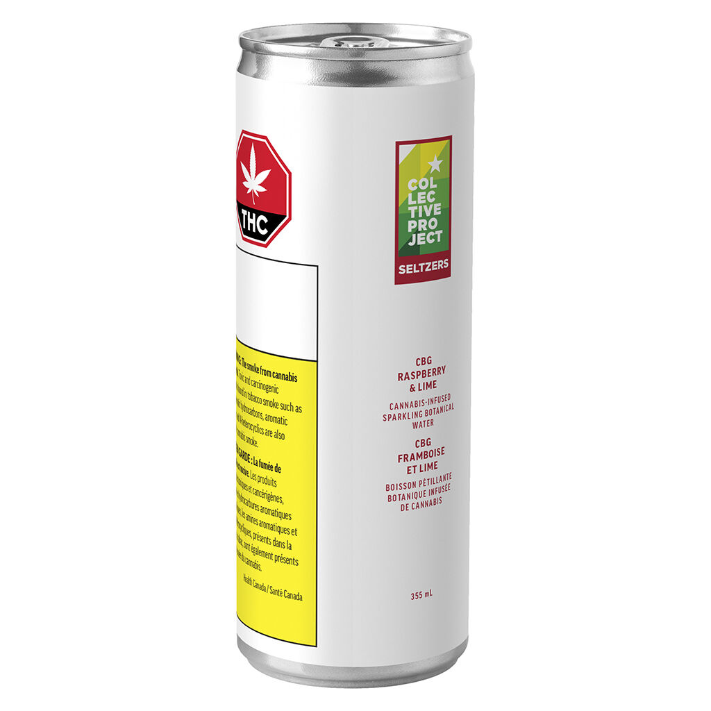 Collective Project - CBG Raspberry & Lime Sparkling Botanical Water - Hybrid - 7135-355ml