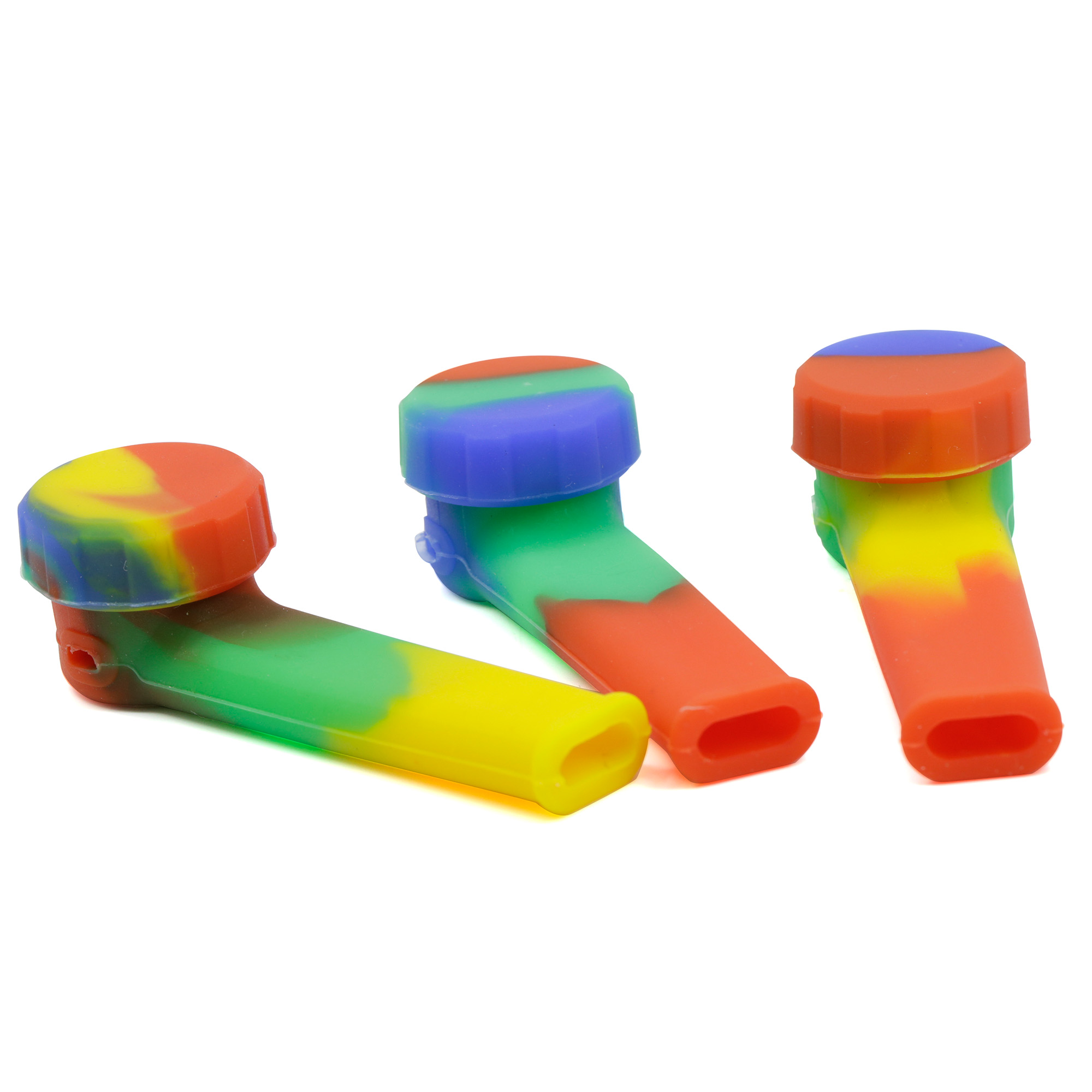 Silicone Pipe - Multicolor w/ Caps Group - Silicone Pipe - Multicolor w/ Caps