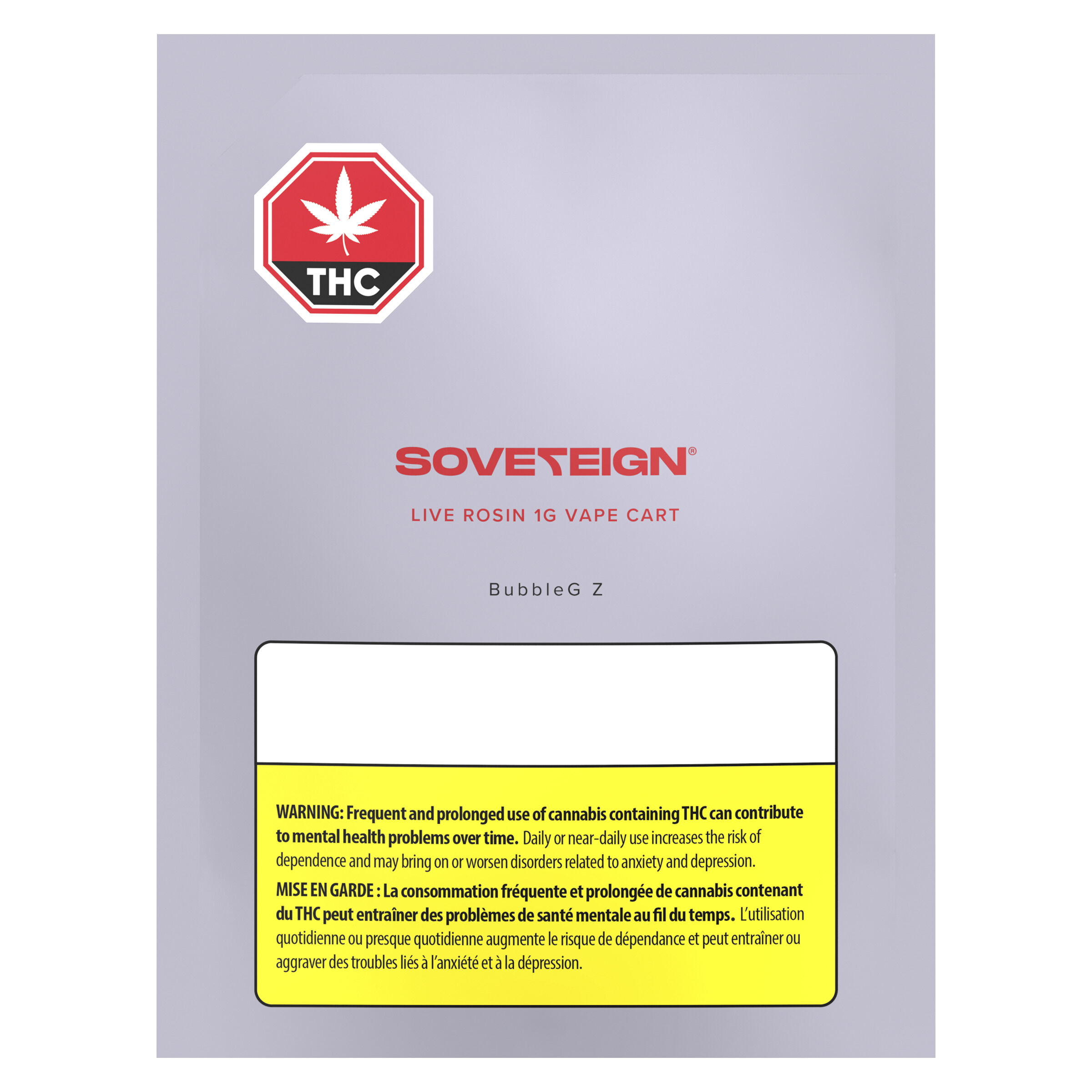 SOVE7EIGN - BubbleG Z Live Rosin 510 Thread Cartridge - Sativa - 1g
