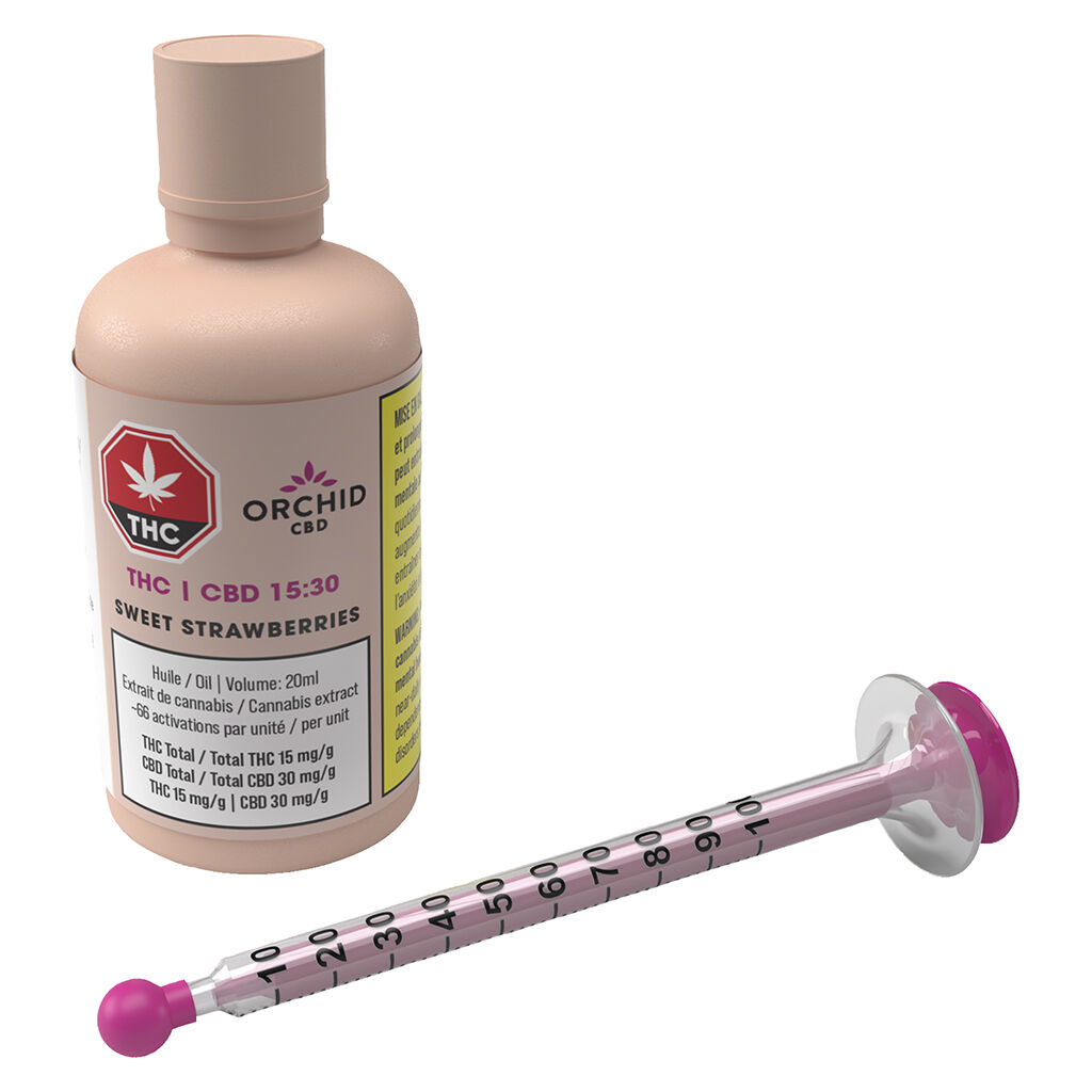 Orchid CBD - THC:CBD Sweet Strawberries - Hybrid - 20ml