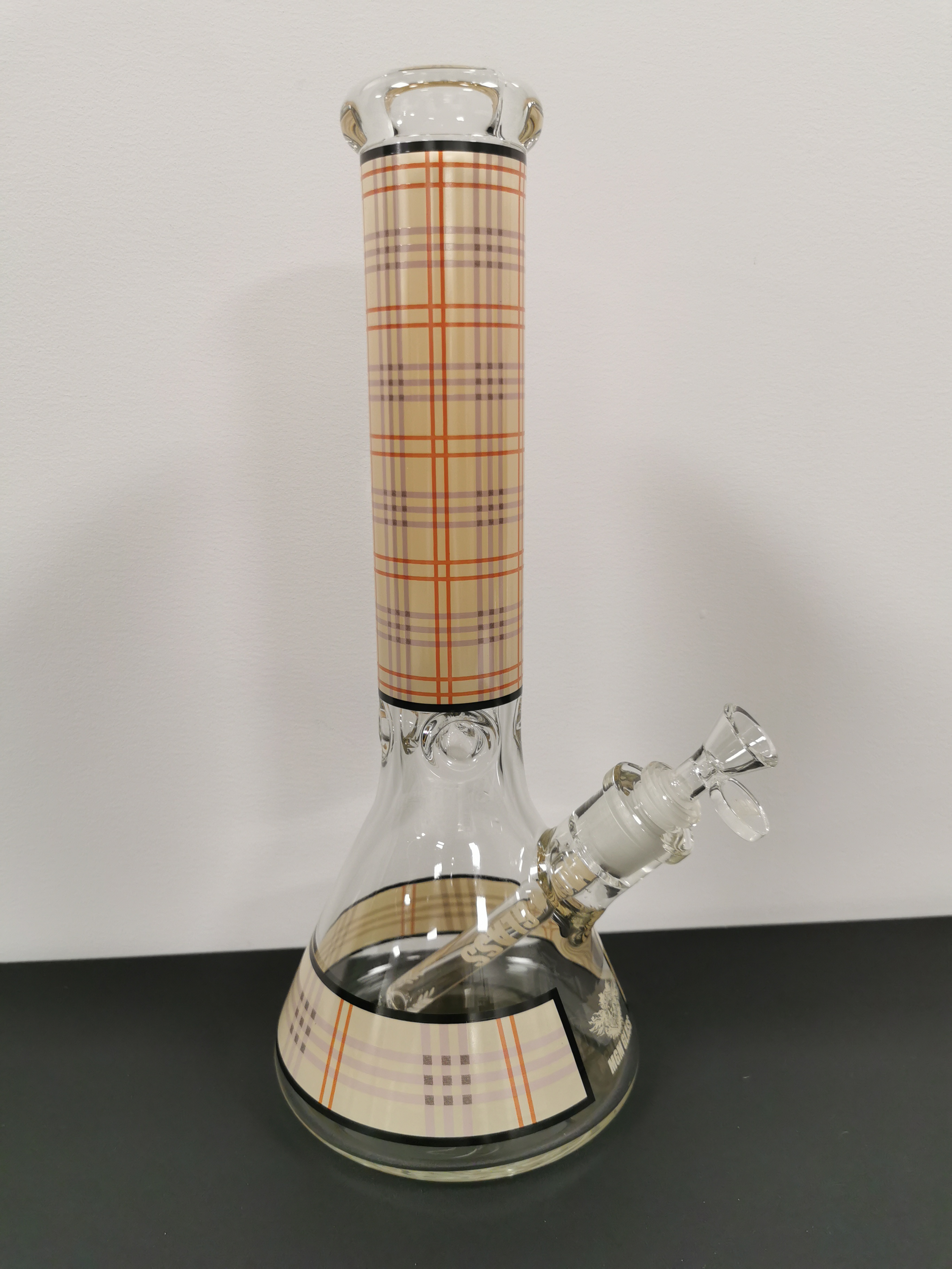 MGM Glass Bong - Cream Plaid