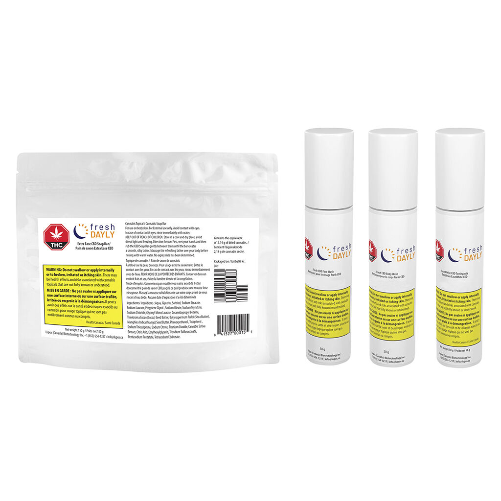 freshDAYLY - Soothing & Hydrating Daily Cleansing Bundle - Sativa - 4 Pack