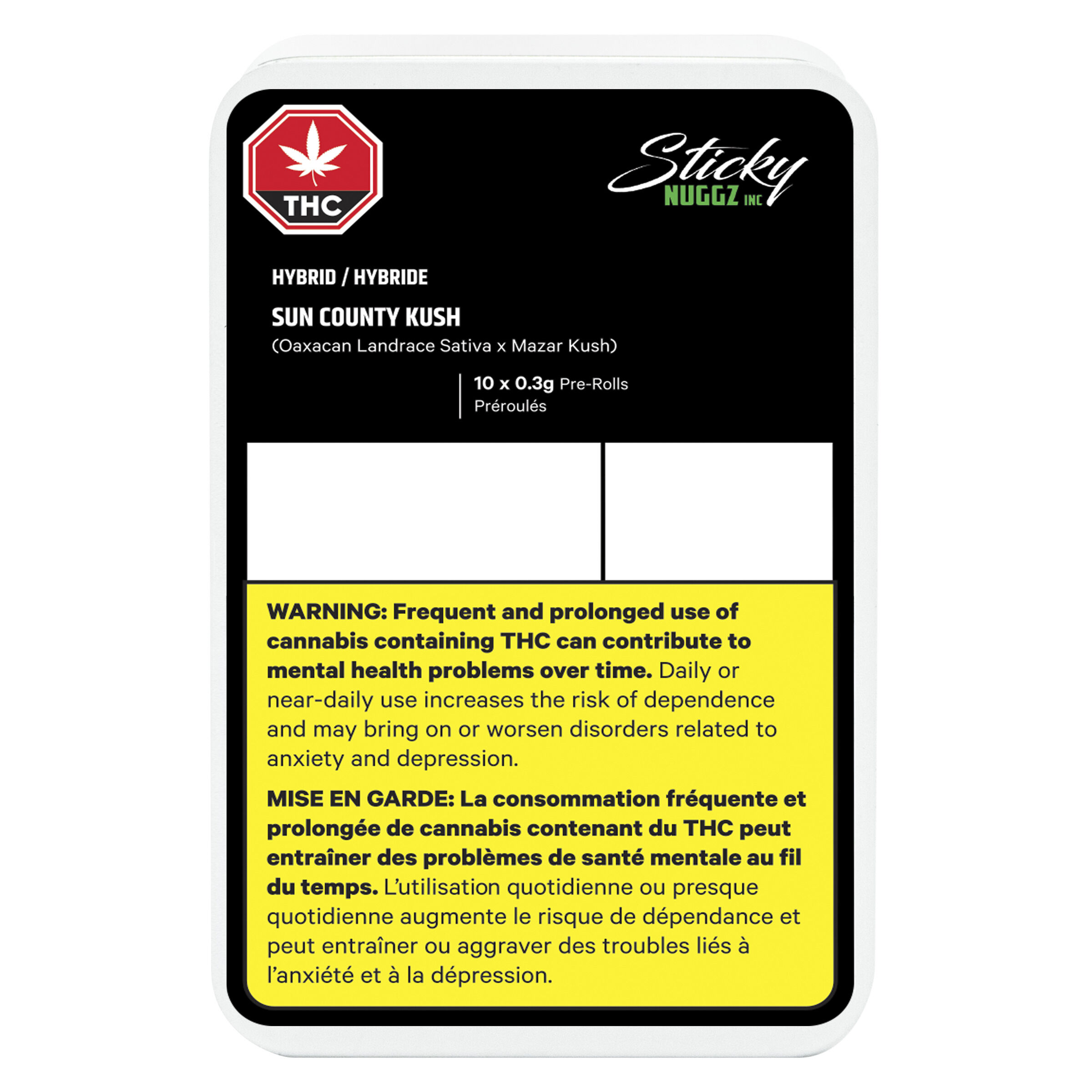 Sticky Nuggz Inc - Sun County Kush Pre-Roll - Hybrid - 10x0.3g