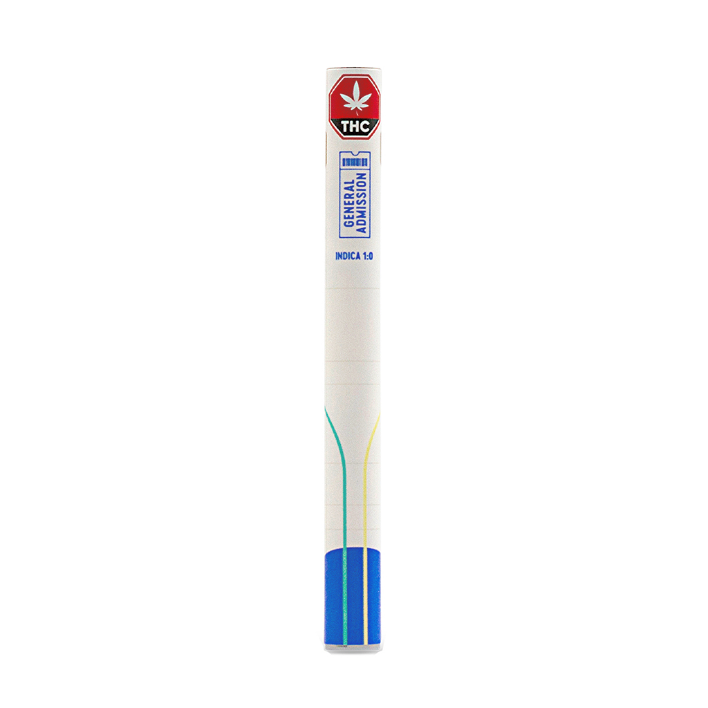 General Admission - Blue Rocket Hybrid 1:0 Disposable Pen - Indica - 0.3g