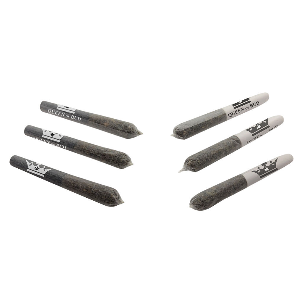Queen of Bud - Clear Quartz vs Black Obsidian Diamond Infused Pre-Roll - Queen Of Bud - Clear Quartz Vs Black Obsidian Diamond Infused Pre-roll - Hybrid - 6x0.25g