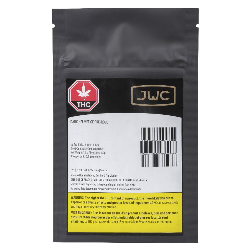 JWC - Dark Helmet GE Pre-Roll Indica - 3x0.5g