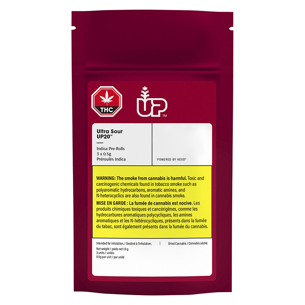 UP - Ultra Sour UP20 Pre-Rolls - Sativa - 3x0.5g