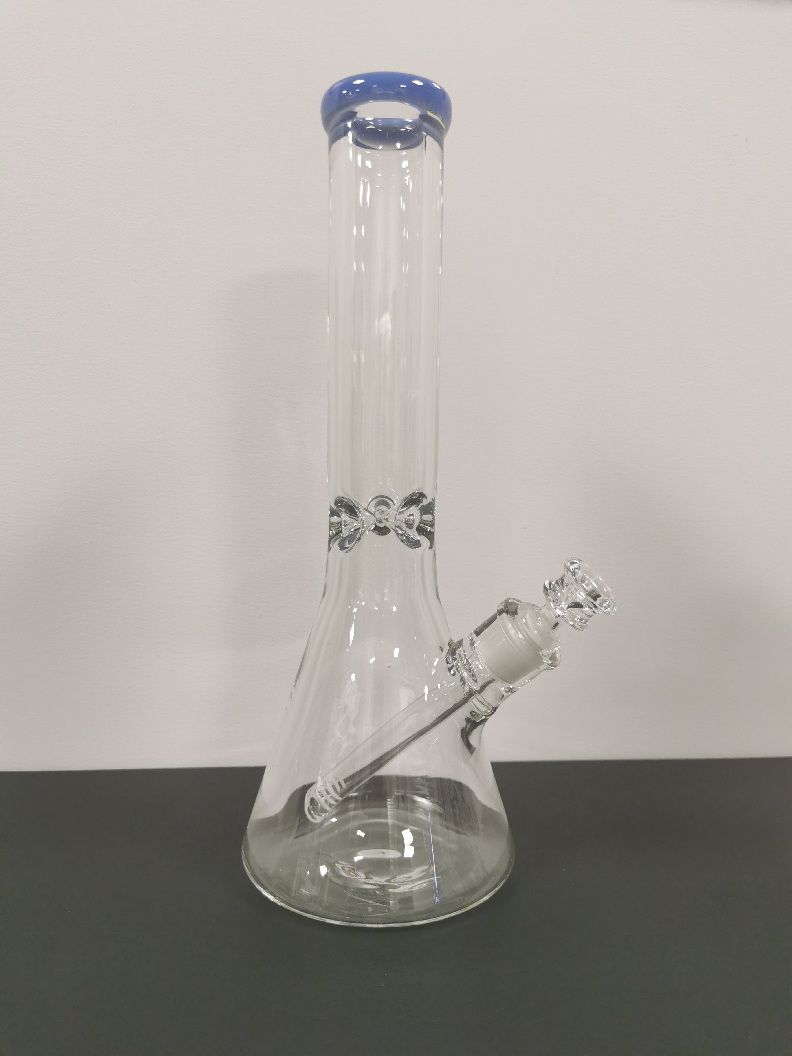 Clear Bong - Blue Mouth Piece 14in