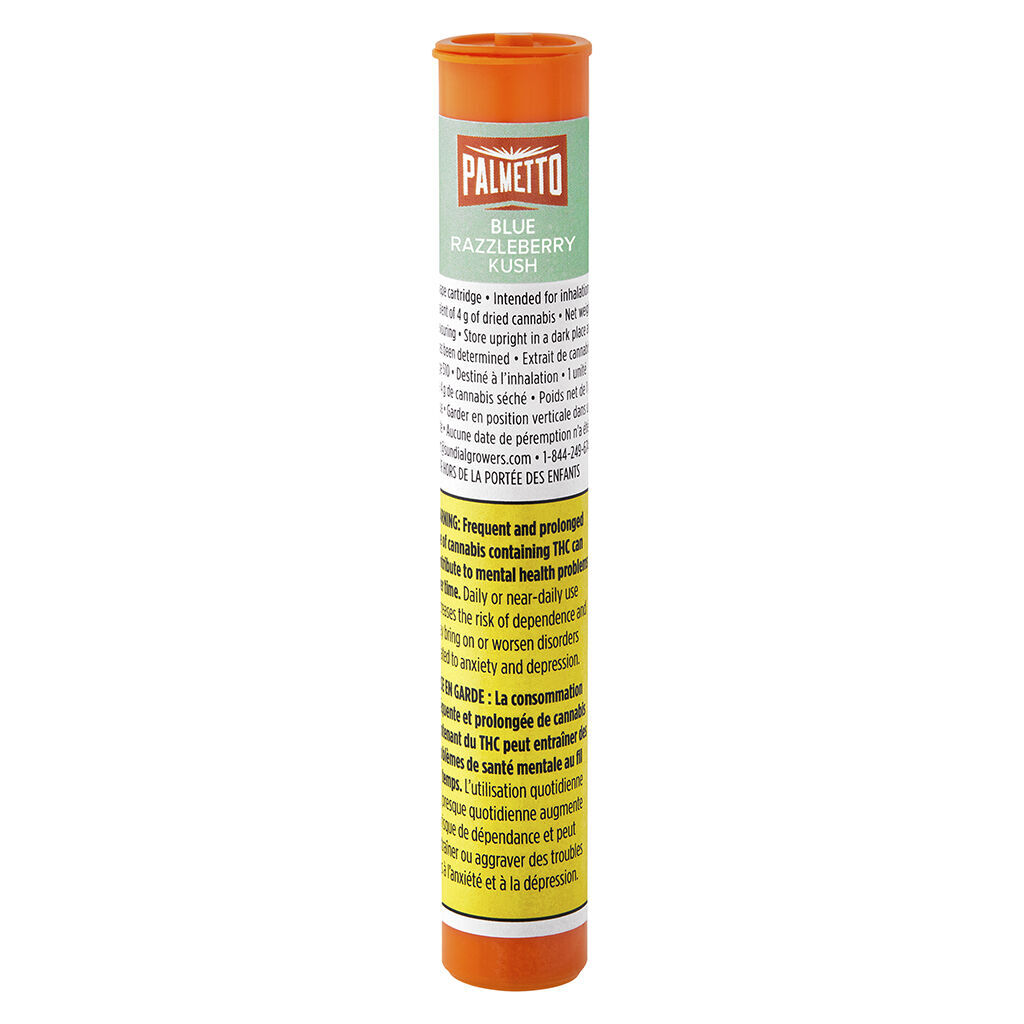 Palmetto - Blue Razzleberry Kush Distillate 510 Thread Cartridge - Blend - 1g