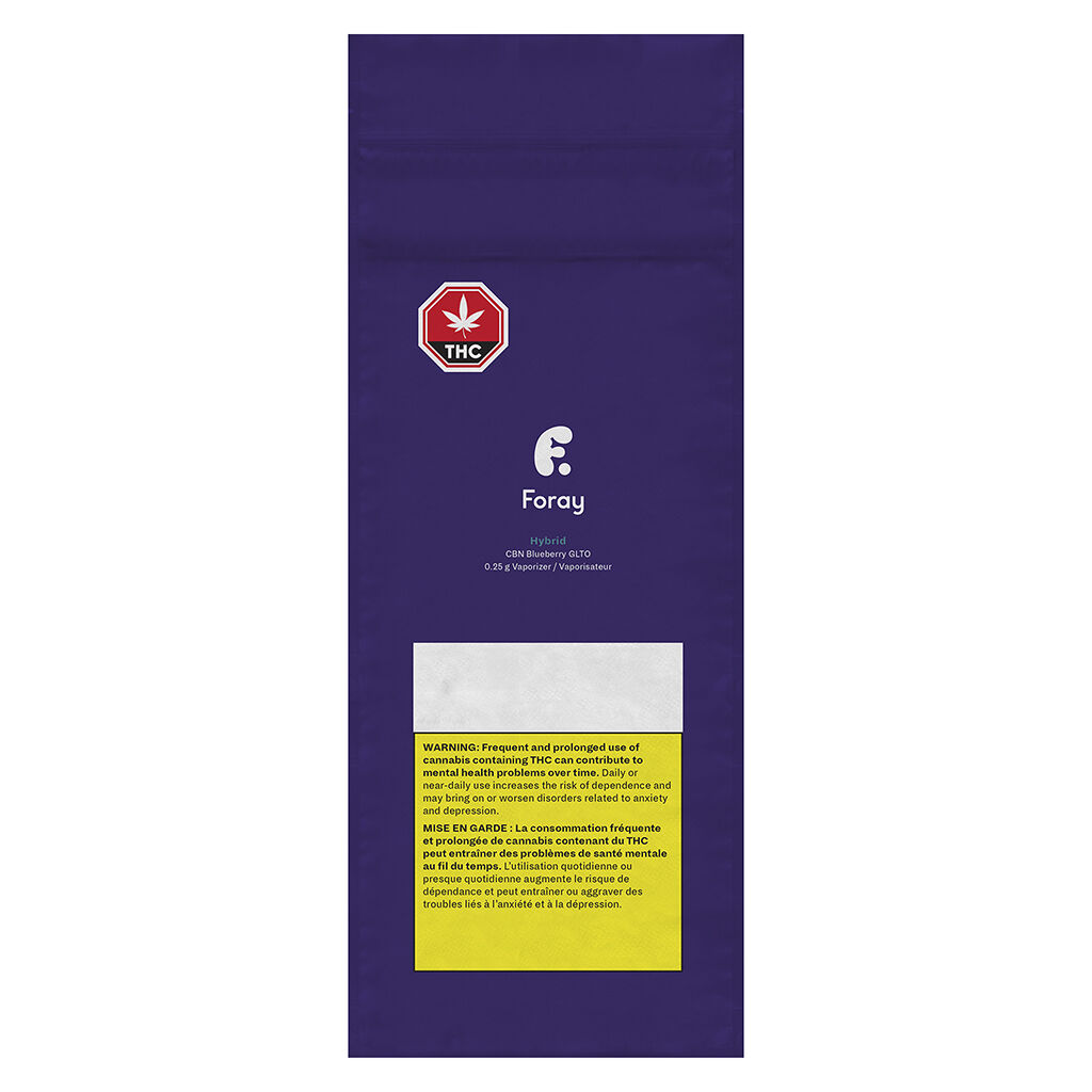 Foray - Blueberry GLTO CBN All in One Disposable Pen - Hybrid - 0.25g