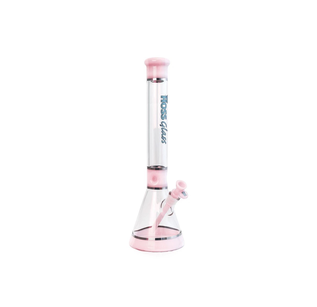 Hoss Glass - H036 Tri-Section Platinum Banded Beaker (18") - Pink