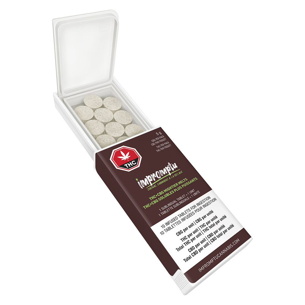 Impromptu - THC+CBG Mightier 10 CBG:10 THC Melts - Hybrid - 5070 - 10 caps