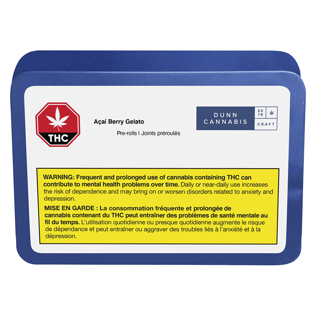 Dunn Cannabis - Acai Berry Gelato Pre-Rolls - Indica - 7x0.5g