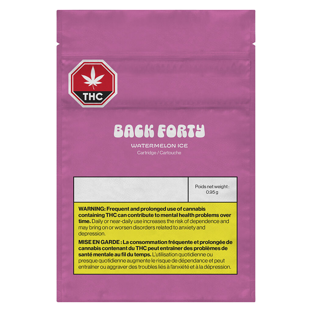 Back Forty - Watermelon Ice 510 Thread Cartridge - Indica - 0.95g