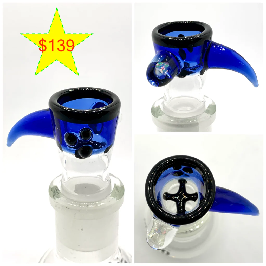 Princess Grandpa Glass - 18mm Horn Bowls w/ Opal (4 Holes) PG01