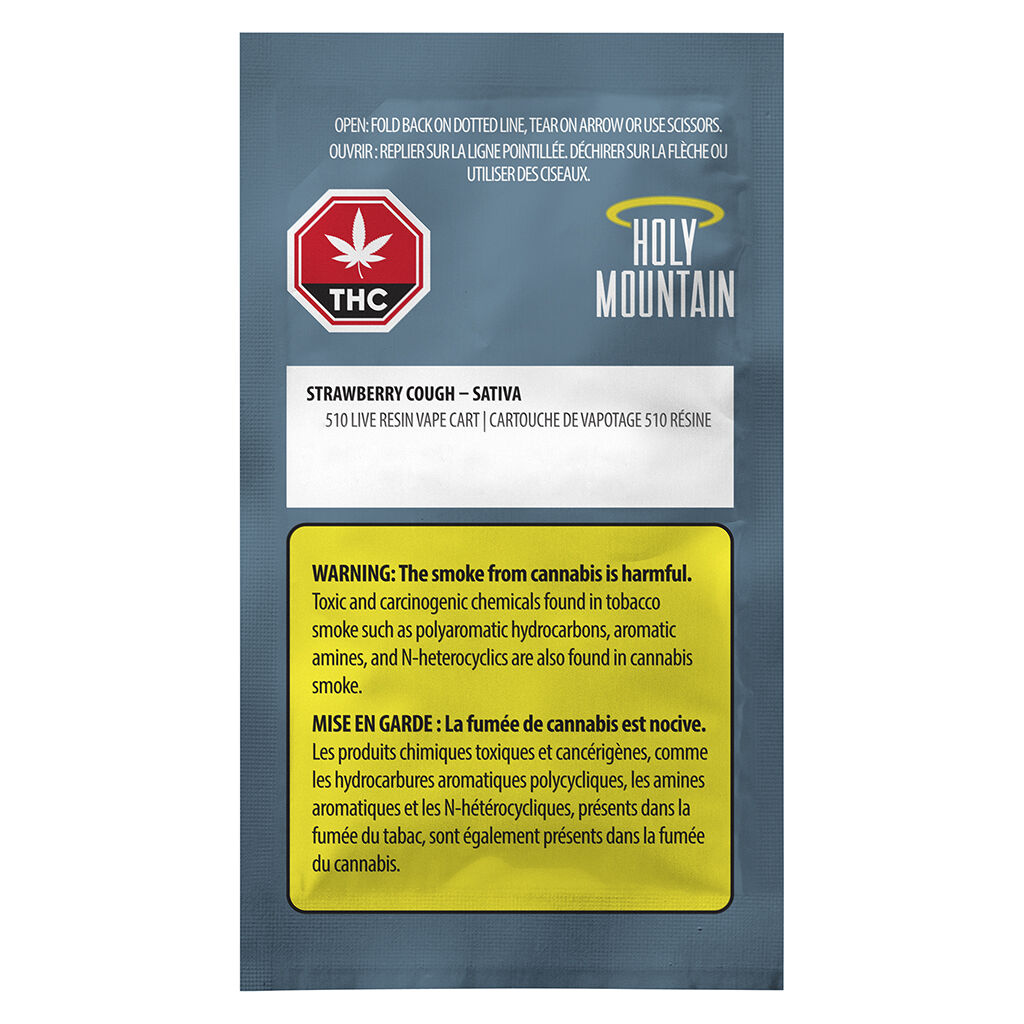 Holy Mountain - Strawberry Cough Pure Live Resin 510 Thread Cartridge - Sativa - 1g