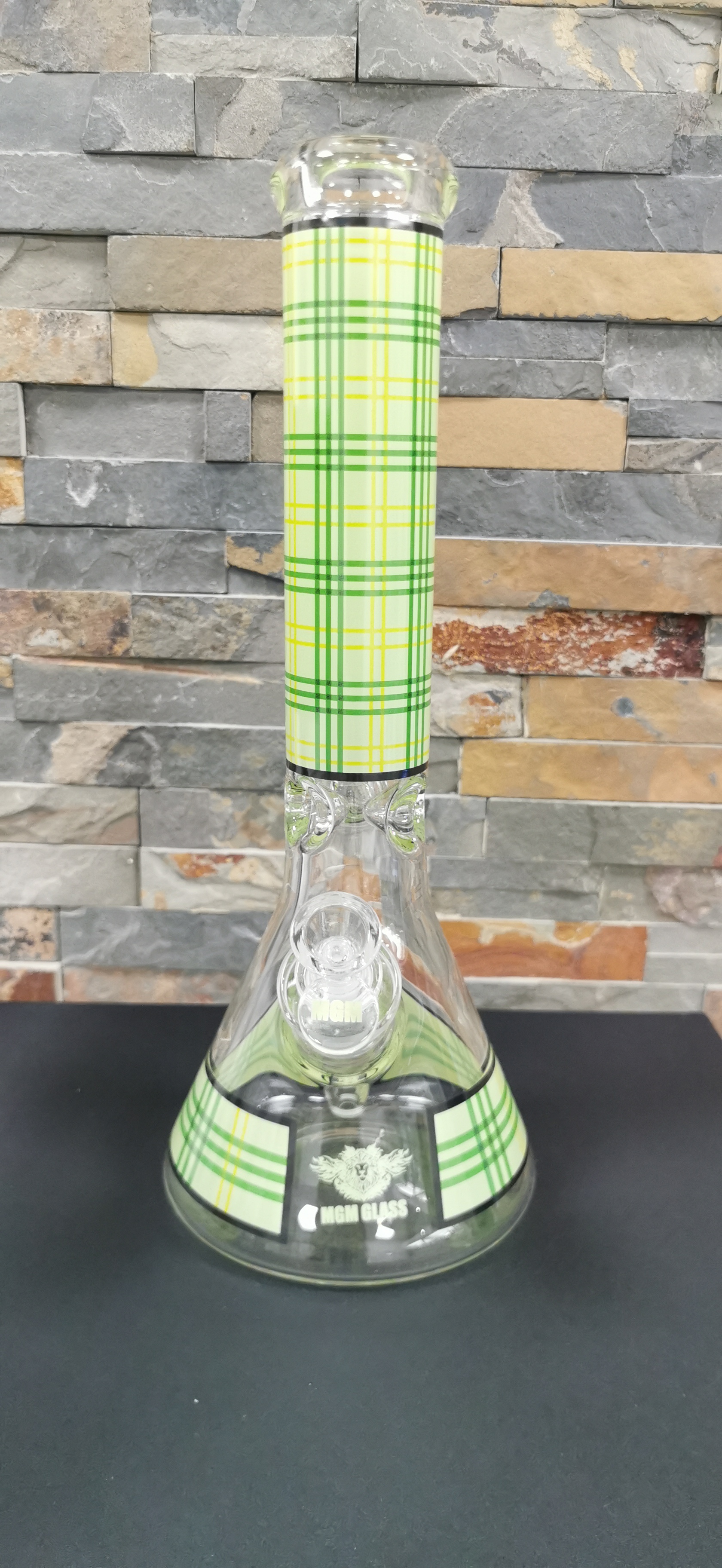 MGM Glass Plaid Bong - Blue Plad