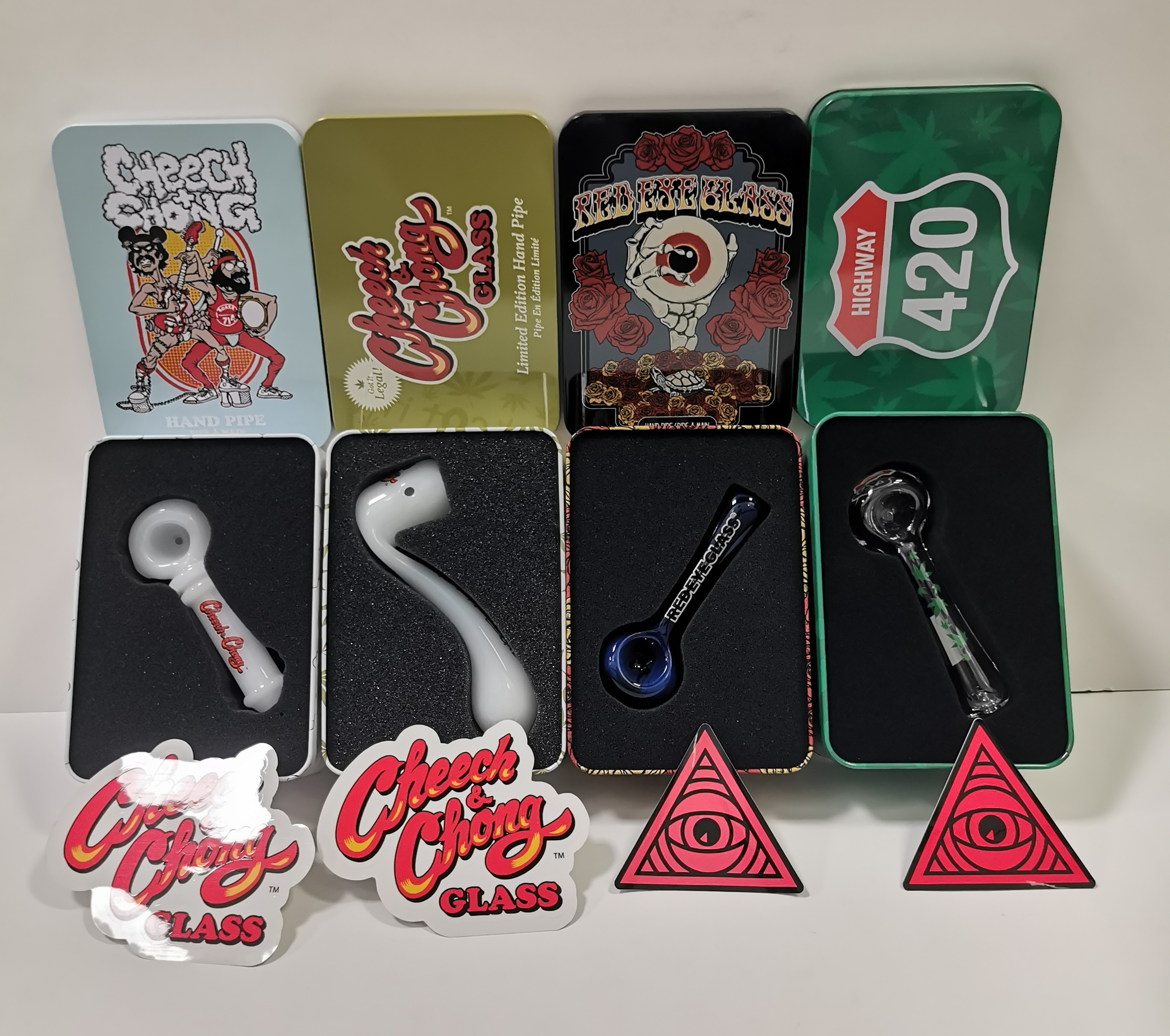 Assorted Glass Pipe In Tin Box AGPTB